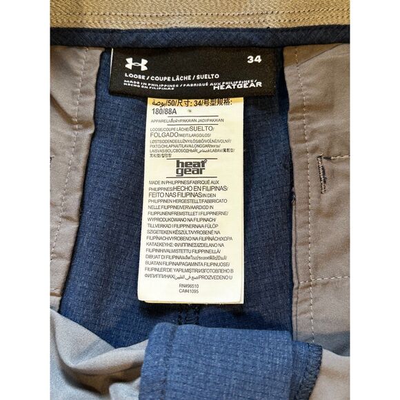 Under Armour Men's Blue Loose Fit Golf Shorts, 34 EUC - Picture 4 of 5